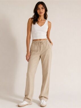 Banana Republic Women’s Beige Drawstring Casual Pants